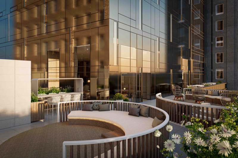 Terrace at an Aura building